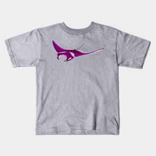 manta ray purple version watercolor way Kids T-Shirt